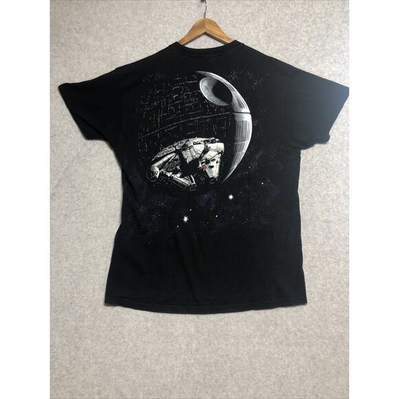 Vtg 90s Star Wars T Shirt Mens XL Death Star Millennium Falcon AOP USA - Picture 11 of 14